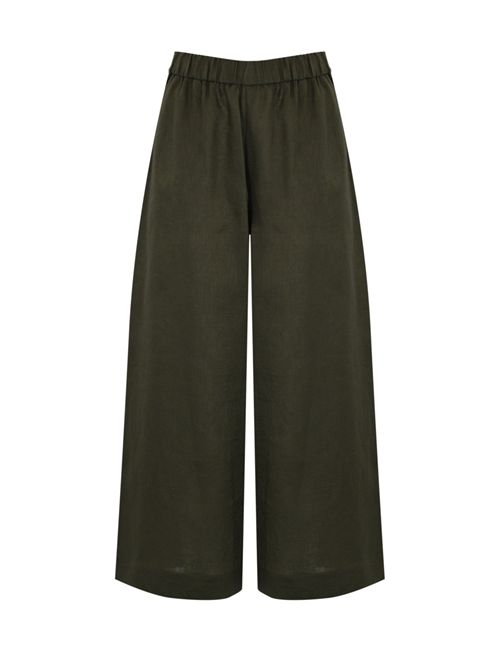 Pantalone ampio Minnie in lino Verde MM Max Mara | 2516131018600009